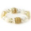 Elegance by Carbonneau B-9508-S-Cream Silver Cream & Light Topaz Faceted Glass Stretch Bracelet 9508