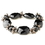 Elegance by Carbonneau B-9518-H-Black Hematite Black Faceted Chunky Glass Cut Fashion Stretch Bracelet 9518