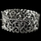 Elegance by Carbonneau B-9621-RD-CL Rhodium CZ Art D&#233;cor Heart Swirl Bangle Bracelet