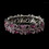 Elegance by Carbonneau B-967-S-Pink Silver Pink Ribbon Stretch Bracelet 967