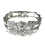 Elegance by Carbonneau B-9675-AS-Clear Rhinestone Flower Delight Pull Open Bangle Bracelet in Antique Silver 9675