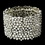 Elegance by Carbonneau Antique Silver Clear Rhinestone Stretch Bracelet 9977