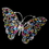 Elegance by Carbonneau Barrette-5090-AS-Multi Silver Multi Mix Color Rhinestone Butterfly Barrette 5090 XXL