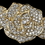 Elegance by Carbonneau Barrette-70963-LG-CL Light Gold Clear Rhinestone Rose Barrette