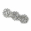 Elegance by Carbonneau Barrette-70965-AS-Clear Antique Silver Clear Rhinestone Encrusted Flower Barrette 70965