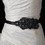 Elegance by Carbonneau Belt-1-Black Black Floral Bead & Sequin Sash Belt 1
