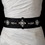 Elegance by Carbonneau Belt-19-Black * Black Floral Clear Crystal Bridal Sash Belt 19