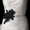 Elegance by Carbonneau Belt-Clip-1531-Black Wedding Sash Bridal Belt with Black Feather Fascinator Clip 1531