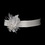 Elegance by Carbonneau Belt-Clip-456-Silver Belt with Silver Plated with Clear Rhinestones & White Feather Clip 456