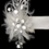 Elegance by Carbonneau Belt-Clip-8105 Belt with Couture Clear Crystals Feather Fascinator Clip 8105