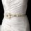 Elegance by Carbonneau Belt-HP-8531-Gold-Ivory Gold Accented Ivory Ribbon Belt or Headband 8531 with Feathers