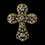 Elegance by Carbonneau Brooch-105-G-Clear Gold Clear Rhinestones Cross Brooch 105