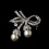 Elegance by Carbonneau Brooch-133-AS-DW Antique Silver Vine w/ Diamond White Pearl Drop Brooch 133