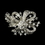 Elegance by Carbonneau Brooch-179-AS-Clear Antique Silver Clear Rhinestone Bow Tie Brooch 179