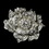 Elegance by Carbonneau Brooch-184-AS-Clear Antique Silver Clear Rhinestone Flower Bridal Brooch 184