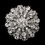 Elegance by Carbonneau Brooch-194-AS-Clear Antique Silver Clear Rhinestone Brooch 194