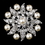 Elegance by Carbonneau Brooch-209-AS-DW Antique Silver Diamond White Pearl & Clear Rhinestone Flower Design Brooch 209