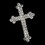 Elegance by Carbonneau Brooch-30020-S-Clear Silver Faith Rhinestone Cross Brooch 30020