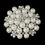 Elegance by Carbonneau Brooch-31-S-DW Silver Diamond White Pearl Rhinestone Bridal Brooch 31