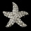 Elegance by Carbonneau Brooch-3168-A-Clear Antique Silver Starfish CZ Beach Bridal Brooch 3168