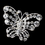 Elegance by Carbonneau Brooch-3178-S-Clear Silver Clear Rhinestone Butterfly Brooch 3178