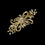 Elegance by Carbonneau Brooch-3268-G-Clear Vintage Gold Plated Clear Rhinestone Bridal Brooch 3268