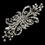 Elegance by Carbonneau Brooch-3268-AS-Clear Vintage Silver Plated Clear Crystal Bridal Brooch 3268