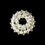 Elegance by Carbonneau Brooch-3440-S-Ivory Silver Ivory and Rhinestone Wreath Brooch 3440