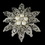 Elegance by Carbonneau Brooch-38-AS-DW Vintage Antique Silver and Rhinestone & Diamond White Pearl Bridal Brooch 38