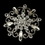 Elegance by Carbonneau Brooch-48-AS-Clear Elegant Rhinestone Glamour Bridal Brooch - Brooch 48 Antique Silver