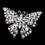 Elegance by Carbonneau Brooch-73-AS-AB Antique Silver Rhodium Clear AB Rhinestone Accent Butterfly Brooch 73