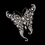 Elegance by Carbonneau Brooch-74-AS-Clear Rhinestone Butterfly Brooch 74 Antique Silver Clear Rhinestones