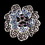 Elegance by Carbonneau Brooch-8779-A-Amethyst-Blue * Antique Silver Amethyst & Blue AB Rhinestone Flower Brooch 8779