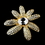 Elegance by Carbonneau Brooch-95-G-Clear Gold Clear Flower Brooch 95