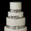 Elegance by Carbonneau Cake-Brooch-3443 Decorative Silver Clear Rhinestone & Diamond White Pearl Ribbon Bow Brooch 3443