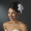 Elegance by Carbonneau Clip-1142 Bridal Flower Headpiece with Crystals & Feathers Clip 1142 White or Ivory