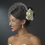 Elegance by Carbonneau Clip-416-Diamond-White Classic Ravish Diamond White Rose Flower Hair Clip - Clip 416