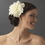 Elegance by Carbonneau Clip-418-Cream Elegant Bridal Cream Dahlia Flower Hair Clip - Clip 418