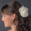 Elegance by Carbonneau clip-428-white 5" Bridal Flower Hair Clip or Clip Brooch 428 ( White, Ivory, Red, Black or Pink )