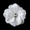 Elegance by Carbonneau Clip-443 Glamorous White Delphinium Flower Hair Clip w/ Silver Clear Jewel Center 443 with Brooch Pin