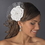 Elegance by Carbonneau Clip-477 Bridal Hair Flower with Russian Veil Accent Clip 477 (White or Ivory)