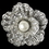 Elegance by Carbonneau Clip-7131-RD-IV Rhodium Ivory Pearl & Rhinestone Flower Clip