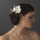 Elegance by Carbonneau Clip-8249-I Silver Ivory Feather Ribbon Bridal Hair Clip 8249