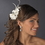 Elegance by Carbonneau Clip-8249-I Silver Ivory Feather Ribbon Bridal Hair Clip 8249