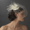 Elegance by Carbonneau Clip-8366 Russian Bridal Bird Cage Veiling Bridal Hat with Swarovski Crystal & Feather Accents - Clip 8366 with Brooch Pin
