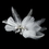 Elegance by Carbonneau Clip-8402 Elegant White Feather Hair Clip Adorn in Pearls Crystals & Rhinestones - Clip 8402
