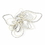 Elegance by Carbonneau Clip-9631-S-DW Silver Diamond White Pearl, Rhinestone & Lace Hair Clip 9631