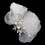 Elegance by Carbonneau Comb-3200-S-IV Rhinestone & Pearl Ivory Sheer Organza Feather Hair Comb 3200