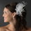 Elegance by Carbonneau Comb-3201 Luxurious White or Ivory Tulle & Feather Bridal Comb w/ Austrian Crystals 3201