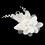 Elegance by Carbonneau Silver Ivory Matt Satin Rhinestone & Freshwater Pearl Flower Hair Comb 41